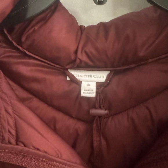 Charter Club Maroon Puffer Vest - Picture 2 of 4